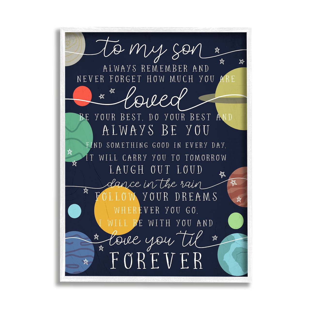 Stupell Industries My Son Love You Forever Phrase Outer Space Framed Wall Art